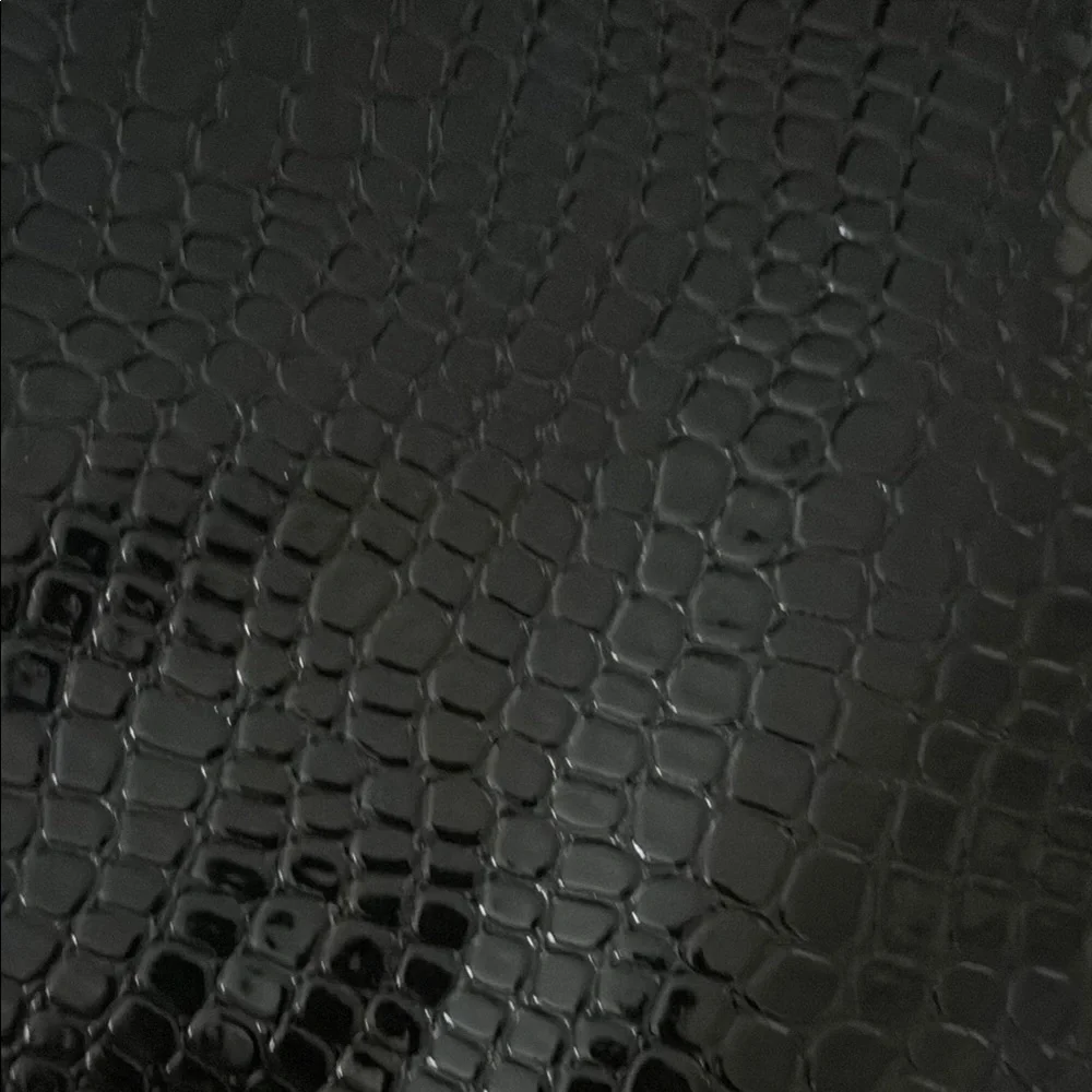 Black Crocodile Embossed Wristlet